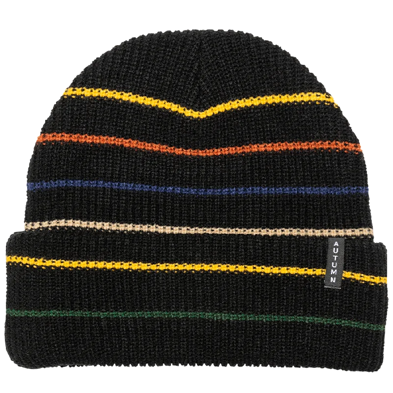 Autumn Multi Stripe Beanie Black 2023