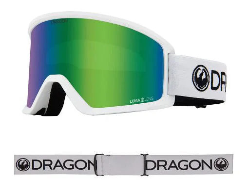 Dragon DX3 OTG Snow Goggles Low Bridge White / Lumalens Green Ion