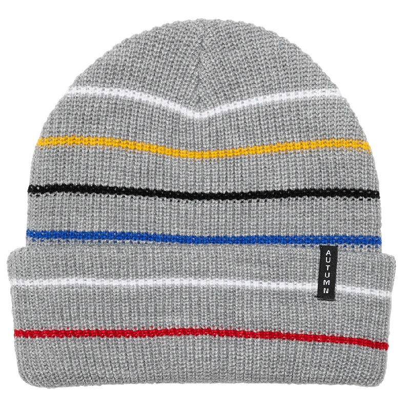 Autumn Multi Stripe Beanie Grey 2023