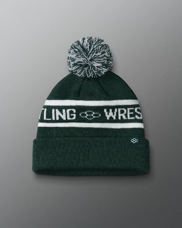 RUDIS Two Tone Pom Beanie - Green/White