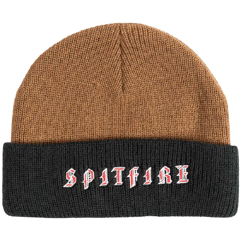 Spitfire Old E Cuff Beanie Brown/Black/Red