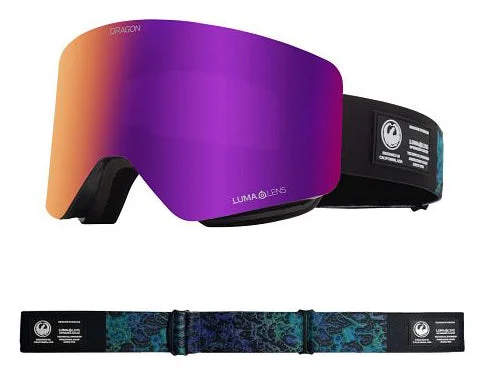 Dragon R1 OTG Snow Goggles Low Bridge Black Pearl / Lumalens Purple Ion + Lumalens Amber