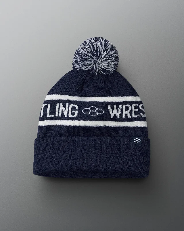 RUDIS Two Tone Pom Beanie - Navy/White