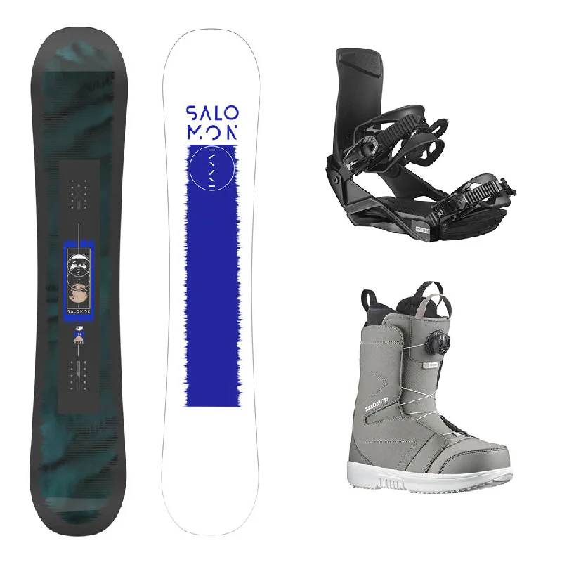 Salomon Pulse Snowboard / Rhythm Snowboard Bindings / Faction BOA Snowboard Boots Package 2024