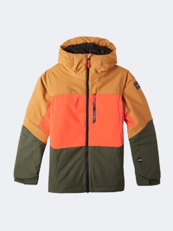 ONeill Carbonite Boys Skiing Jacket Rich Caramel/Block