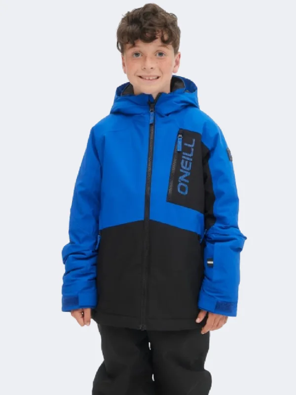 ONeill Jacksaw Boys Skiing Jacket Surf The Web Blue