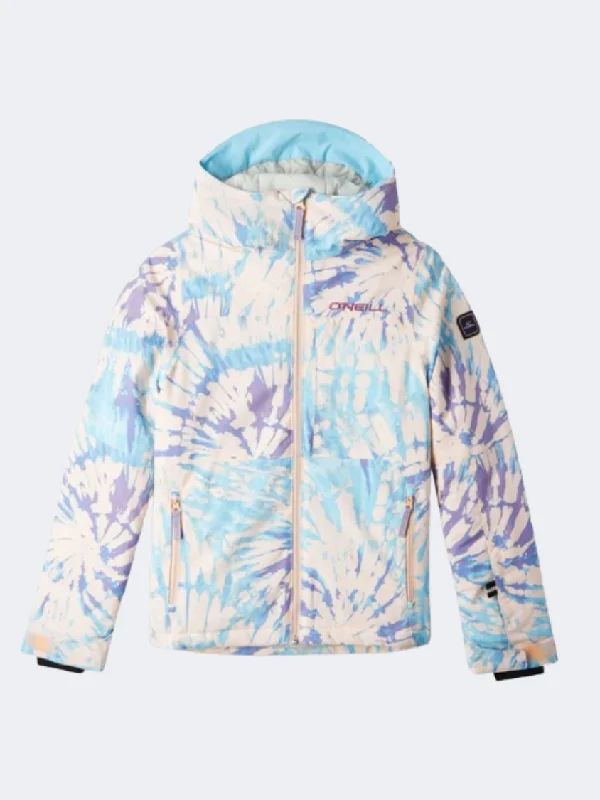 ONeill Lite Printed Girls Skiing Jacket Pink Tie Dye