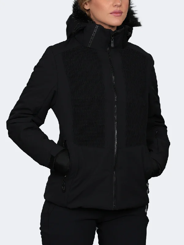 Oil And Gaz Mid Cut With Hood Women Skiing Jacket Black