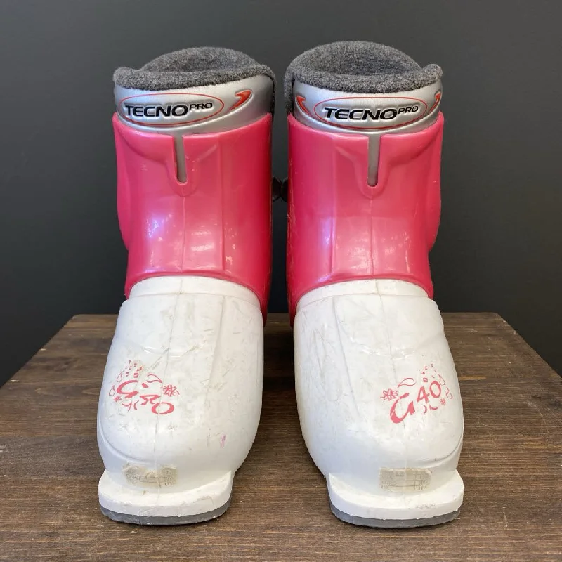 TecnoPro - G40 Downhill Ski Boots: White/Pink-children-